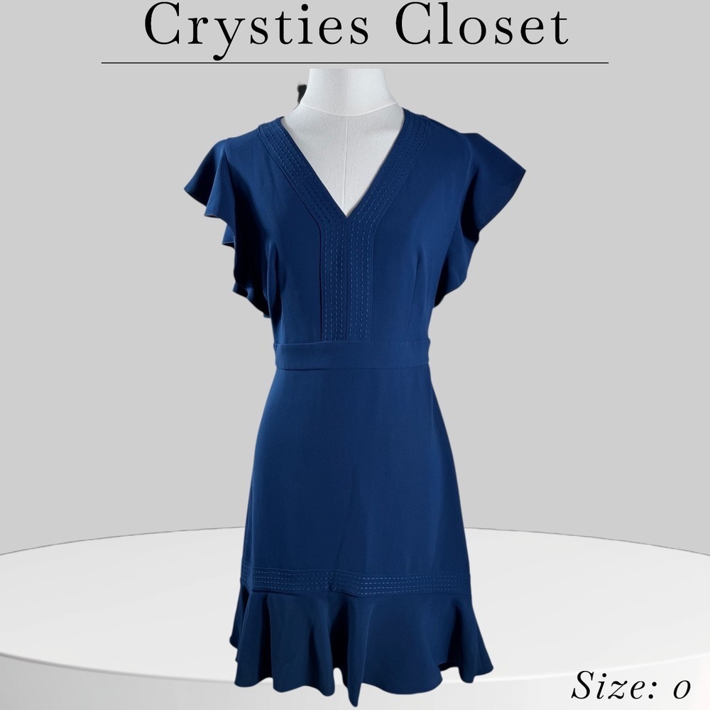 NEW NAVY DRESS‎ SIZE 0 STYLE F18D393 RUFFLE HEM